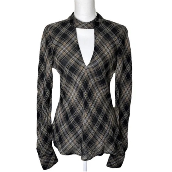 Veronica Beard Wade Metallic Plaid Blouse Shirt Top Size 8 $295 - Picture 3 of 9